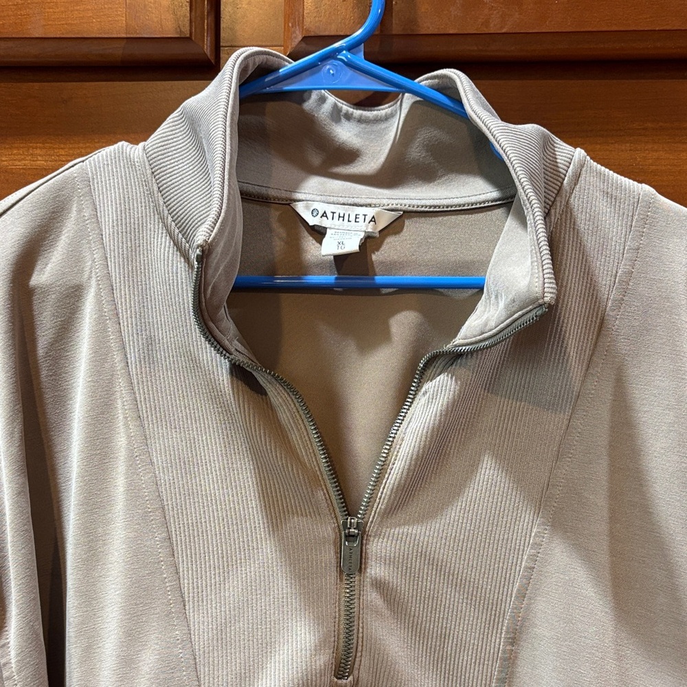 Athleta Neutral Beige Half-Zip Pullover - image 1
